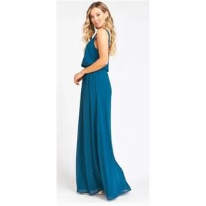 Show Me Your Mumu Kendall Deep Jade Dark Green Chiffon Maxi Dress Size M